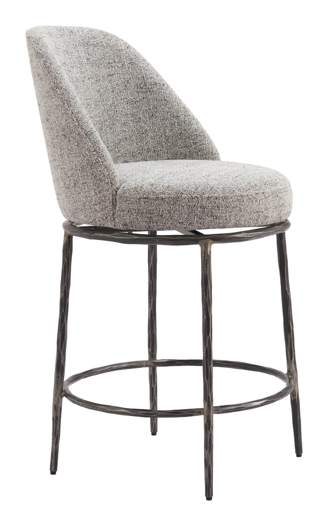 ZUO Nordhavn Swivel Counter Stool Gray