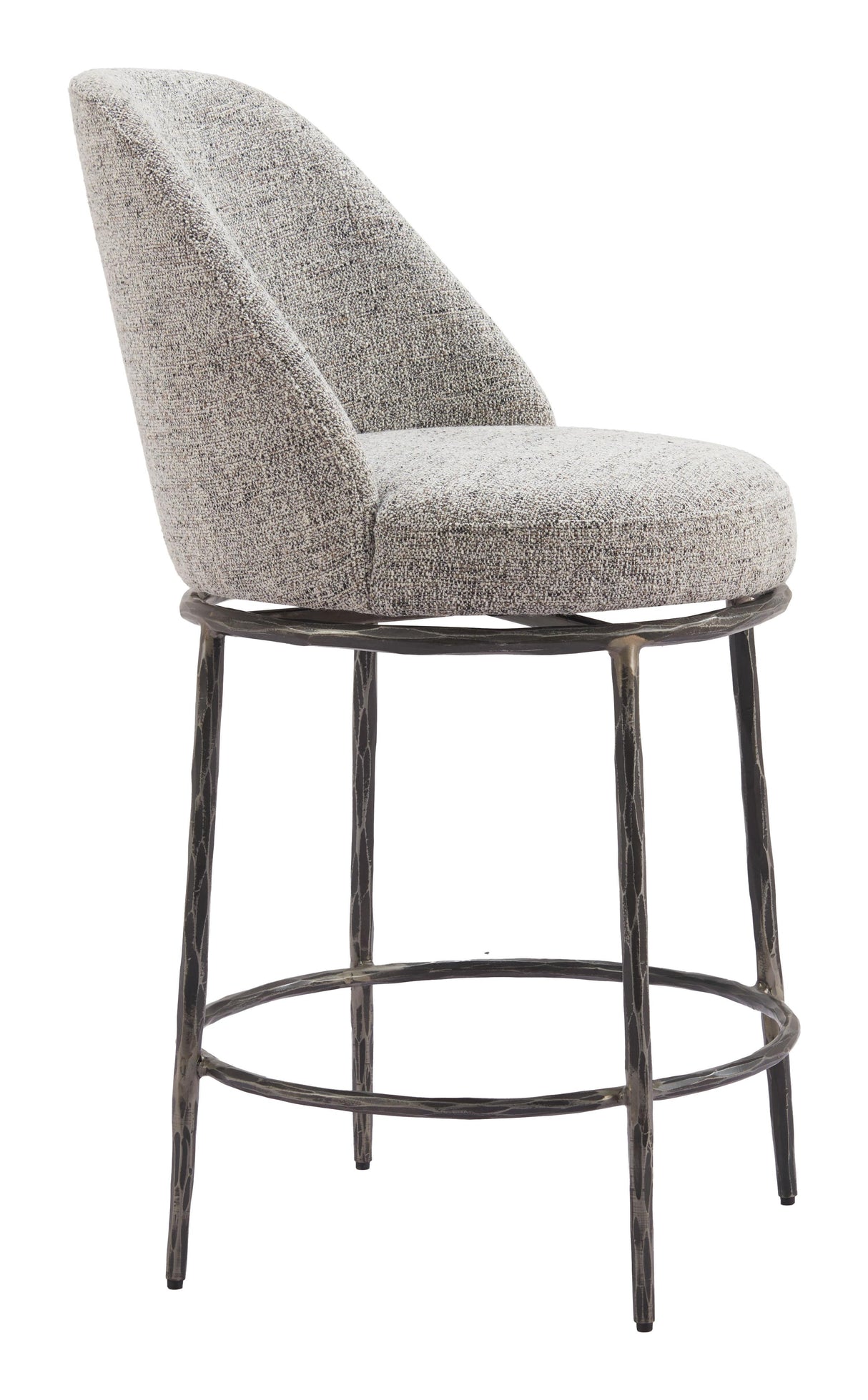 ZUO Nordhavn Swivel Counter Stool Gray
