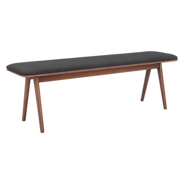 ZUO Kazwali Bench Black & Walnut