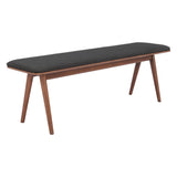 ZUO Kazwali Bench Black & Walnut