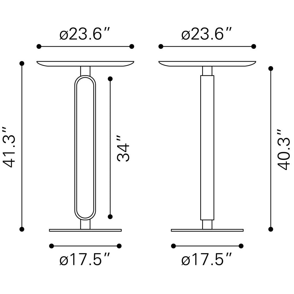 ZUO Derry Bar Table Black