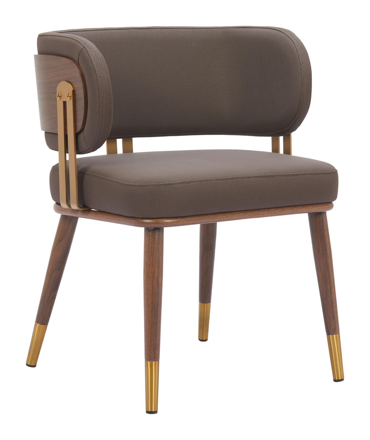 ZUO Brew Dining Chair Brown & Walnut