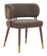 ZUO Brew Dining Chair Brown & Walnut