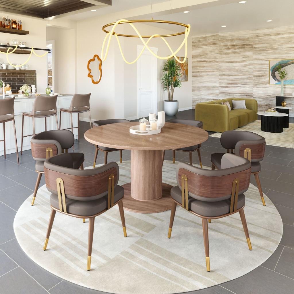 ZUO Brew Dining Chair Brown & Walnut