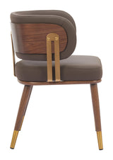 ZUO Brew Dining Chair Brown & Walnut