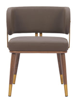 ZUO Brew Dining Chair Brown & Walnut