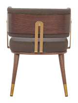 ZUO Brew Dining Chair Brown & Walnut