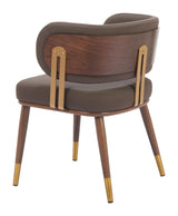 ZUO Brew Dining Chair Brown & Walnut