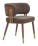 ZUO Brew Dining Chair Brown & Walnut