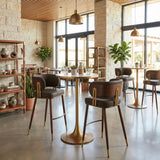 ZUO Brew Barstool Brown & Walnut