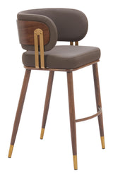 ZUO Brew Barstool Brown & Walnut