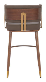 ZUO Brew Barstool Brown & Walnut
