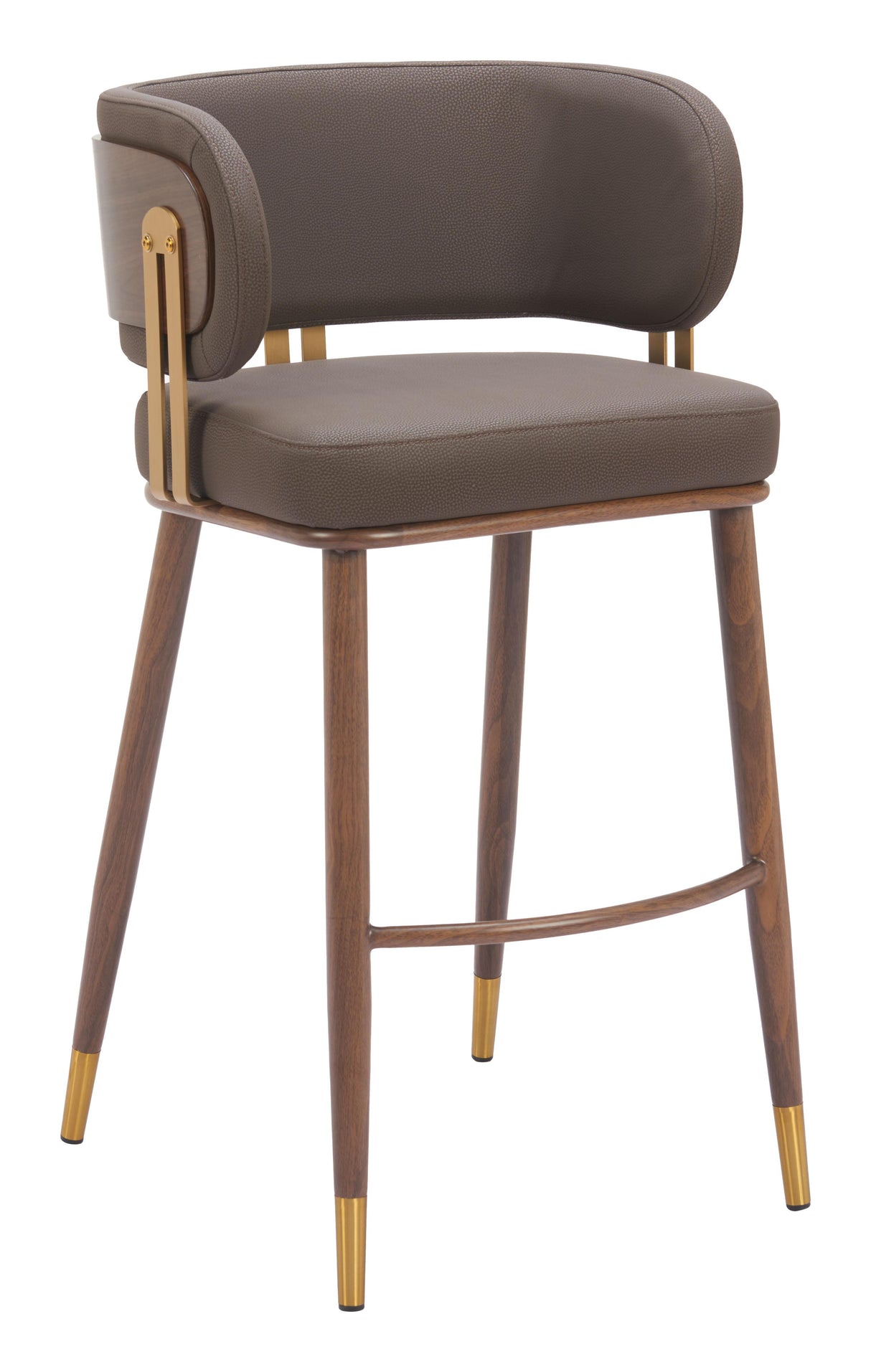 ZUO Brew Barstool Brown & Walnut