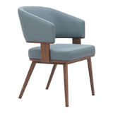 ZUO Poise Dining Chair Azure Gray & Walnut