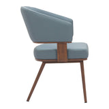 ZUO Poise Dining Chair Azure Gray & Walnut