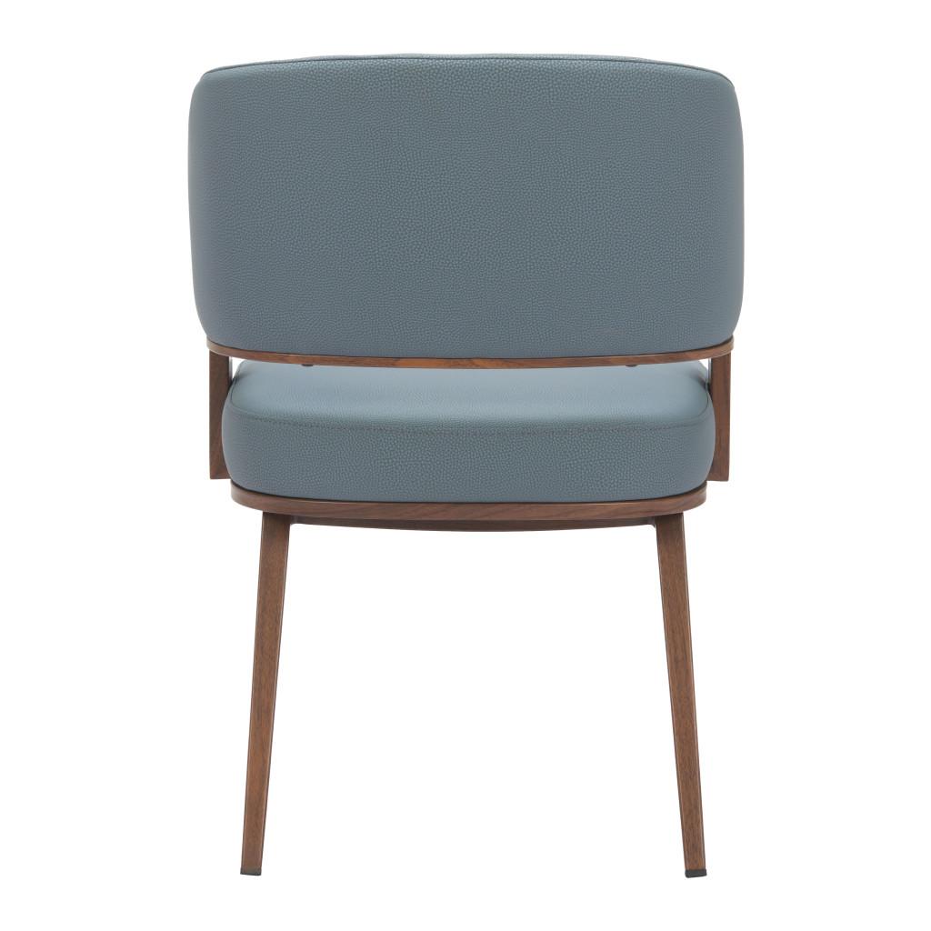 ZUO Poise Dining Chair Azure Gray & Walnut