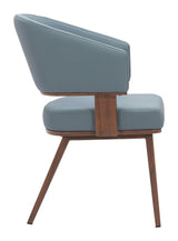 ZUO Poise Dining Chair Azure Gray & Walnut