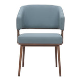 ZUO Poise Dining Chair Azure Gray & Walnut