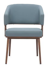 ZUO Poise Dining Chair Azure Gray & Walnut