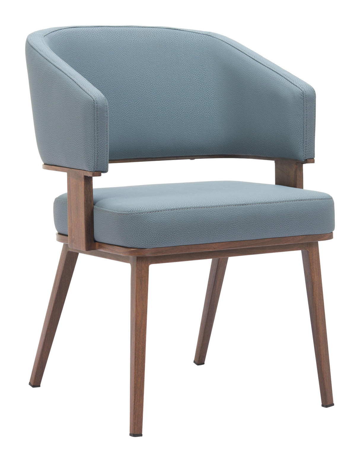 ZUO Poise Dining Chair Azure Gray & Walnut