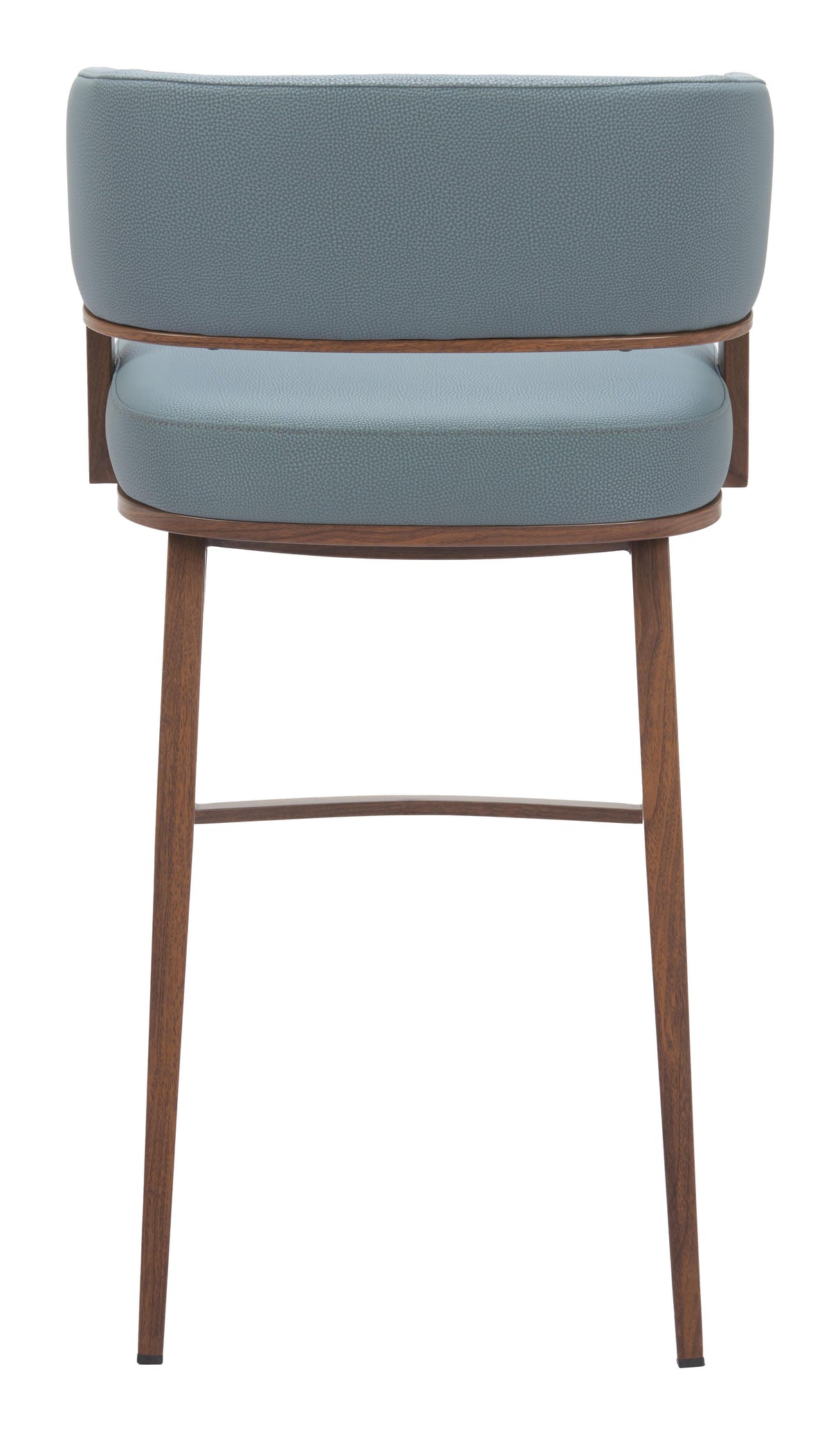 ZUO Poise Barstool Azure Gray & Walnut