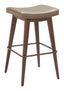 ZUO Divat Barstool (Set of 2) Taupe & Walnut