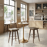 ZUO Divat Barstool (Set of 2) Taupe & Walnut