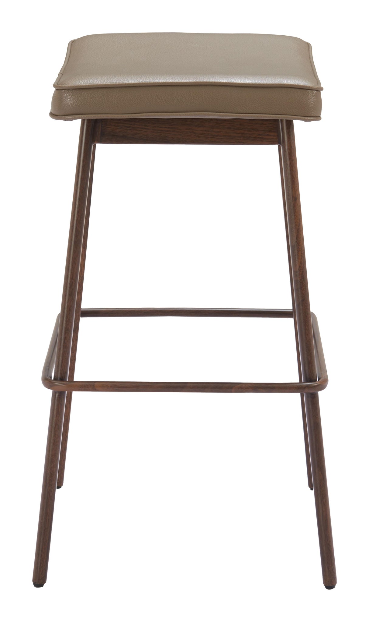 ZUO Divat Barstool (Set of 2) Taupe & Walnut