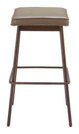 ZUO Divat Barstool (Set of 2) Taupe & Walnut