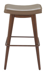 ZUO Divat Barstool (Set of 2) Taupe & Walnut