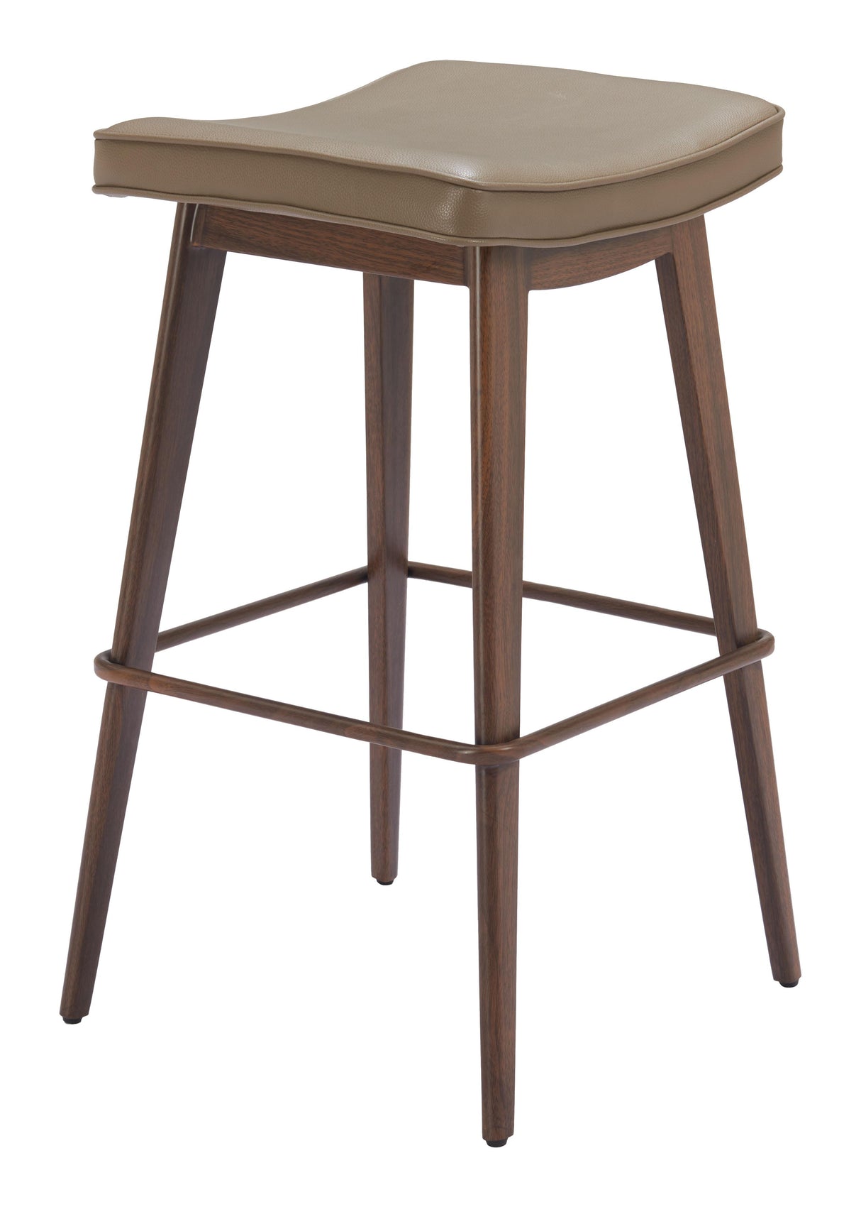 ZUO Divat Barstool (Set of 2) Taupe & Walnut