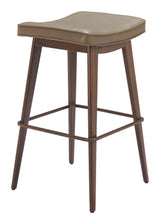 ZUO Divat Barstool (Set of 2) Taupe & Walnut