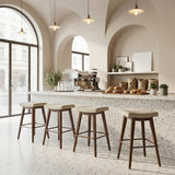 ZUO Divat Counter Stool (Set of 2) Beige & Walnut