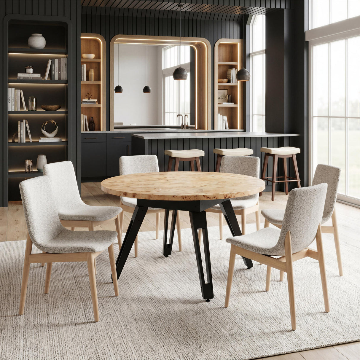ZUO Divat Counter Stool (Set of 2) Beige & Walnut