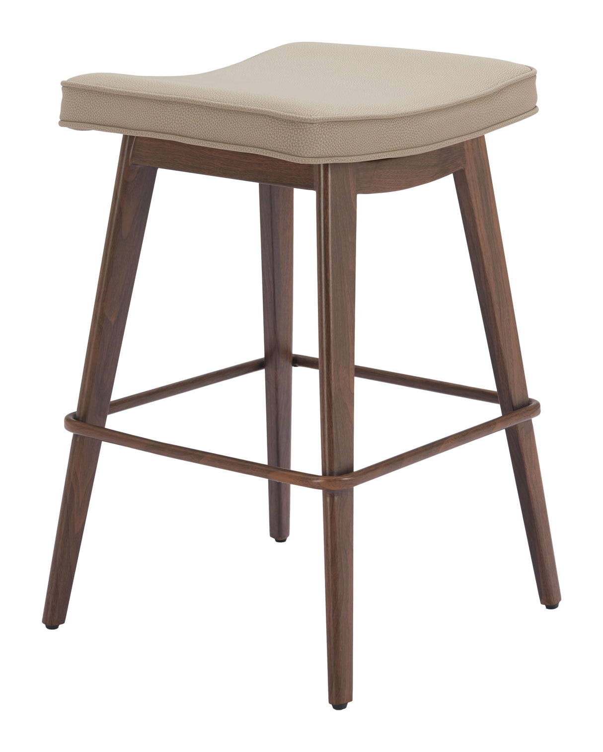ZUO Divat Counter Stool (Set of 2) Beige & Walnut