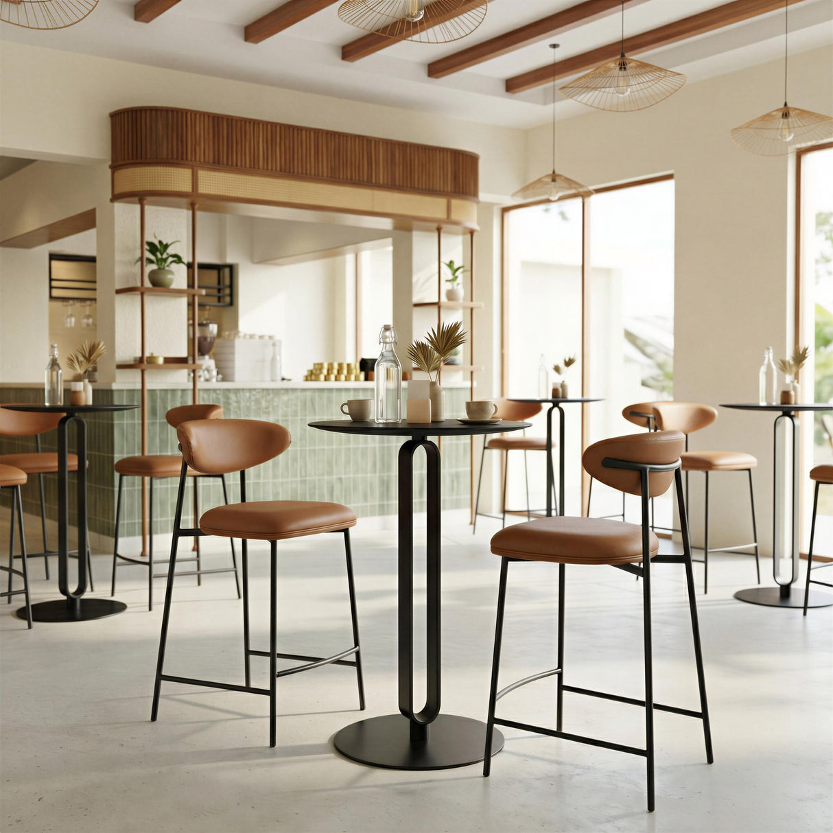 ZUO Rorun Counter Stool (Set of 2) Brown