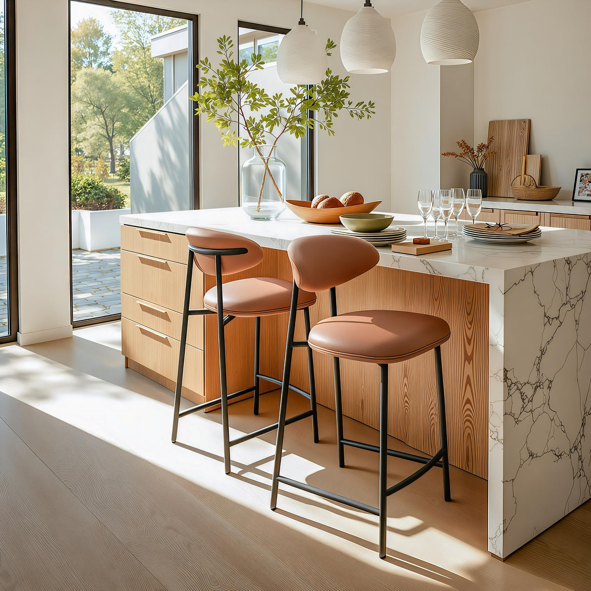 ZUO Rorun Counter Stool (Set of 2) Brown