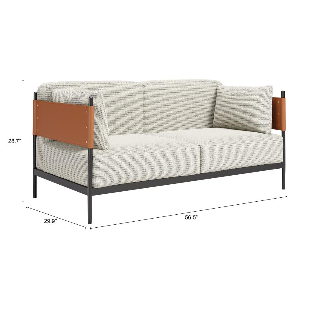 ZUO Stirbe Loveseat Gray