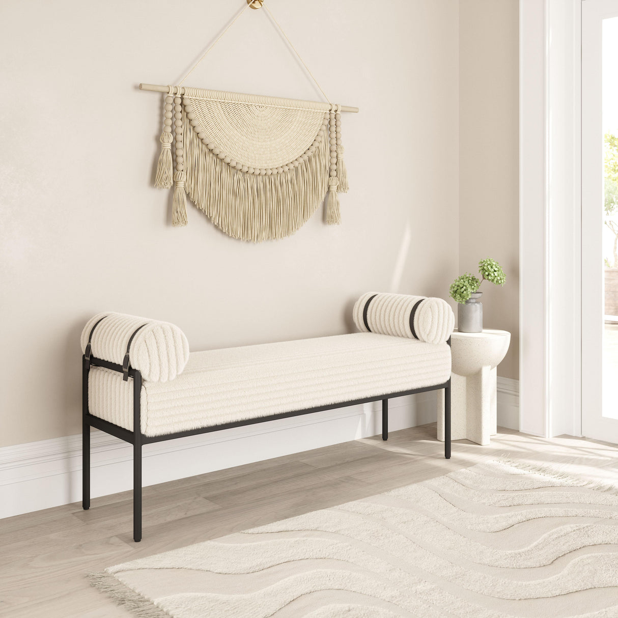 ZUO Barrow Bench Cream