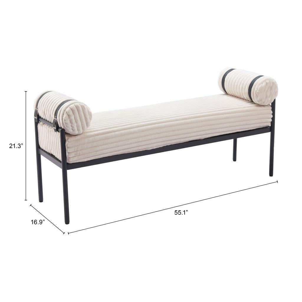 ZUO Barrow Bench Cream