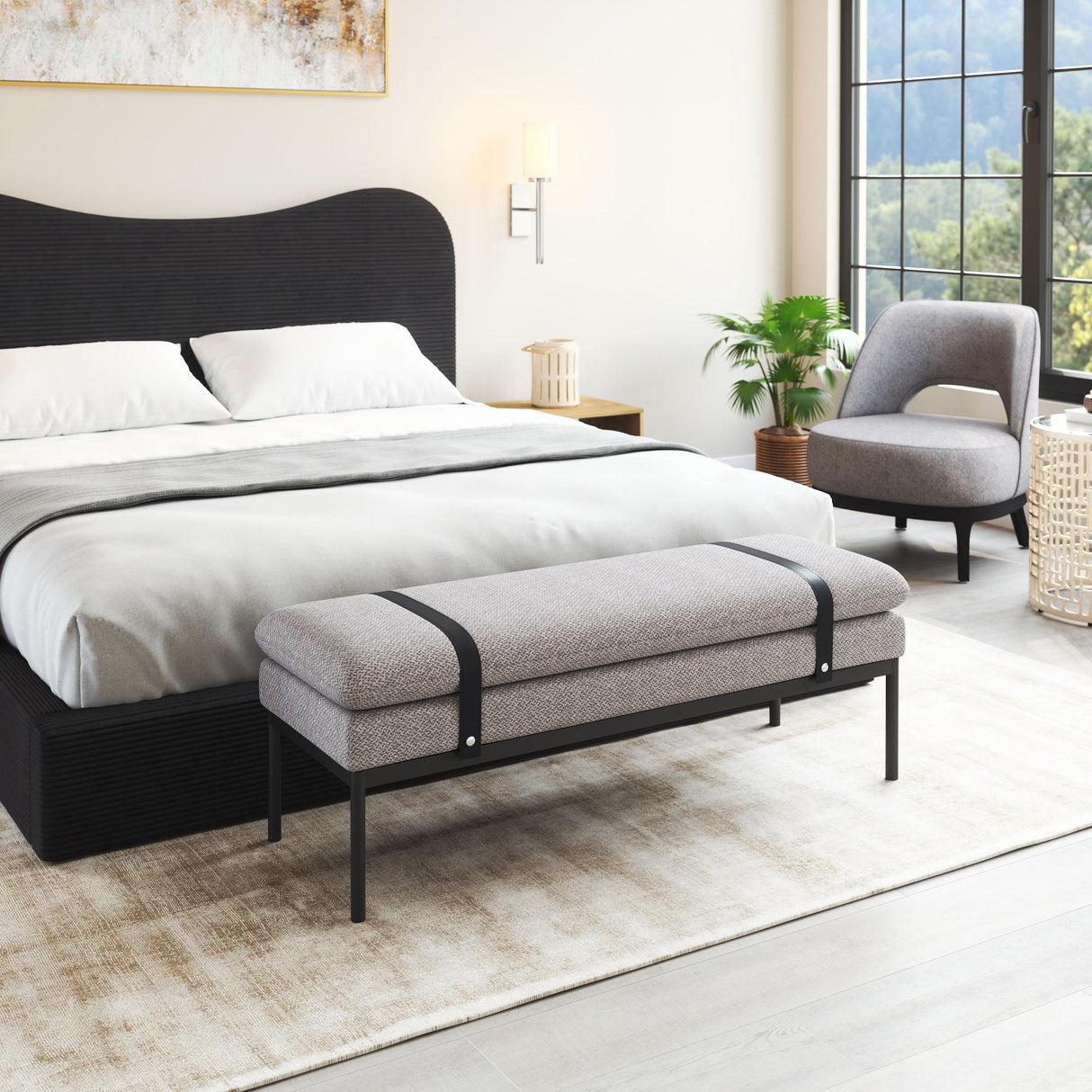 ZUO Padd Bench Gray