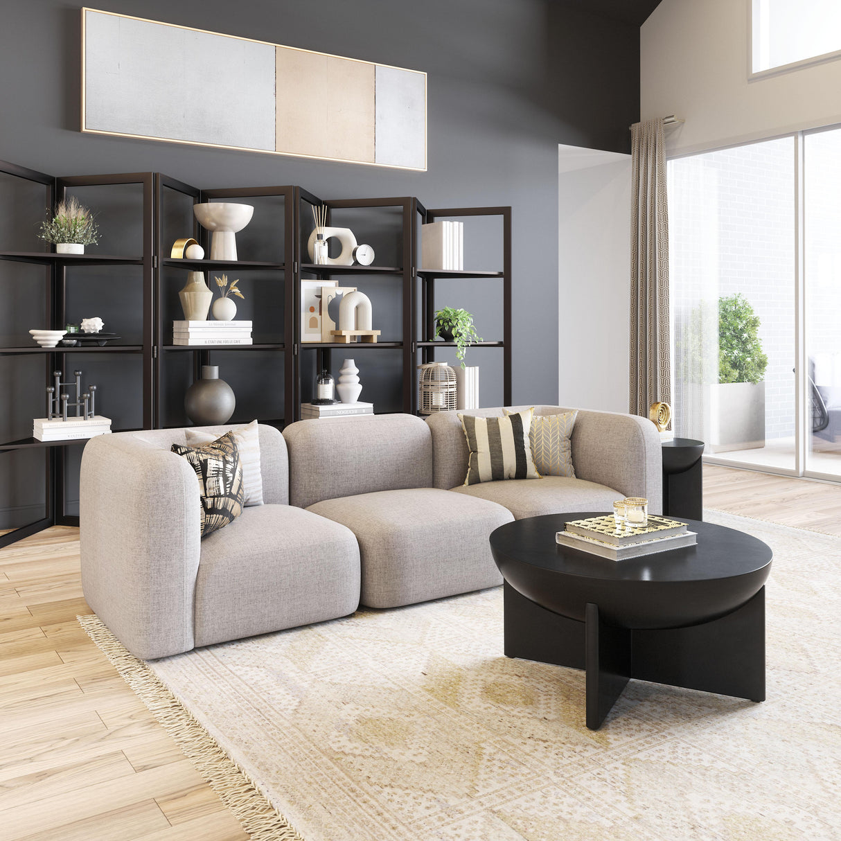 ZUO Biak Corner Chair Gray