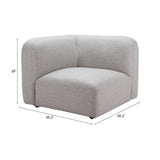 ZUO Biak Corner Chair Gray