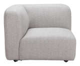 ZUO Biak Corner Chair Gray