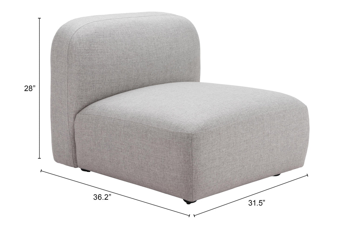 ZUO Biak Middle Chair Gray