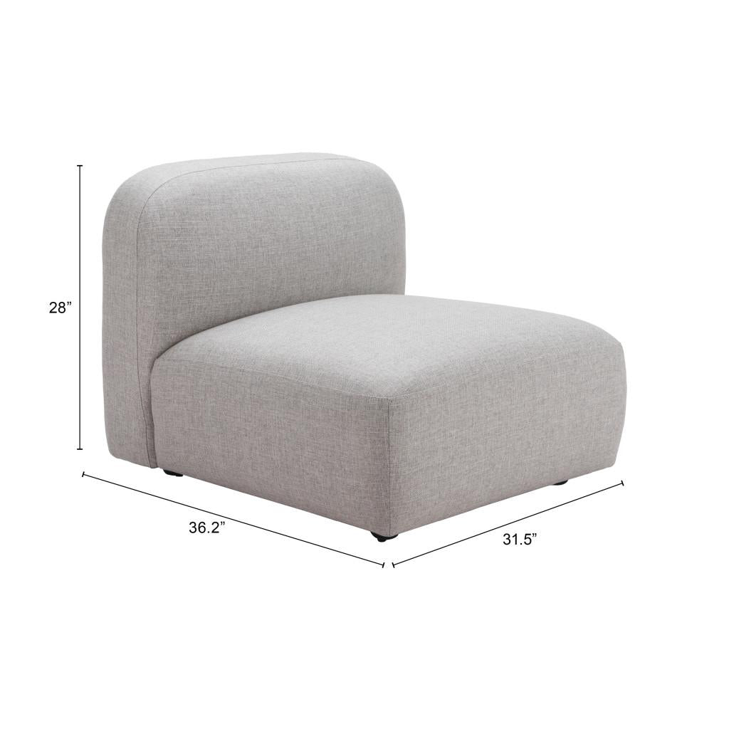 ZUO Biak Middle Chair Gray