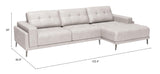 ZUO Bliss RAF Chaise Sectional Beige