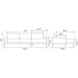 ZUO Bliss RAF Chaise Sectional Beige