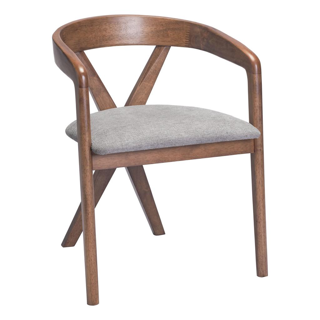 ZUO Cairo Dining Chair Dove Gray & Walnut