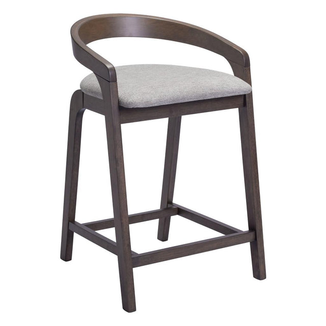 ZUO Troy Counter Stool (Set of 2) Dove Gray & Espresso